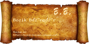 Bozik Böngér névjegykártya